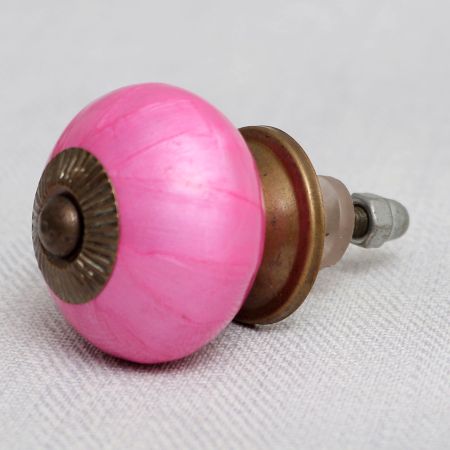 Solid Dark Neon Pink Ceramic Drawer Knob